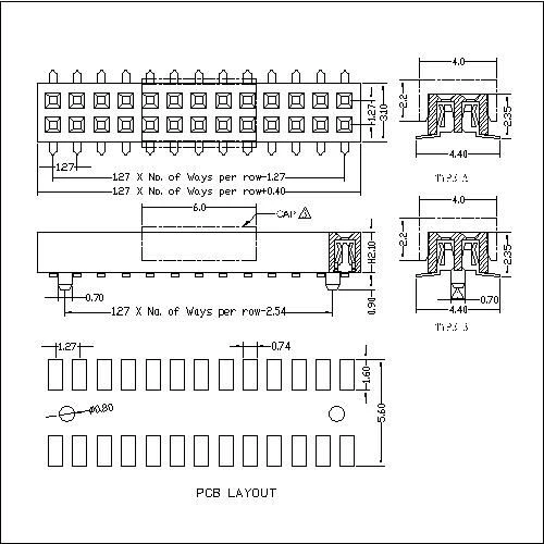 FHCM05-XXDXXXXX 1.27 mm Female Header Dual Row SMT Type(W=3.1 H=2.1) FHCM05-XXDXXXXX 1.27 mm Female Header Dual Row SMT Type(W=3.1 H=2.1)