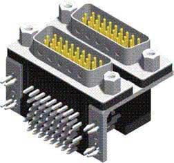 Yuqori zichlikdagi stacked Dual Port D-SUB
